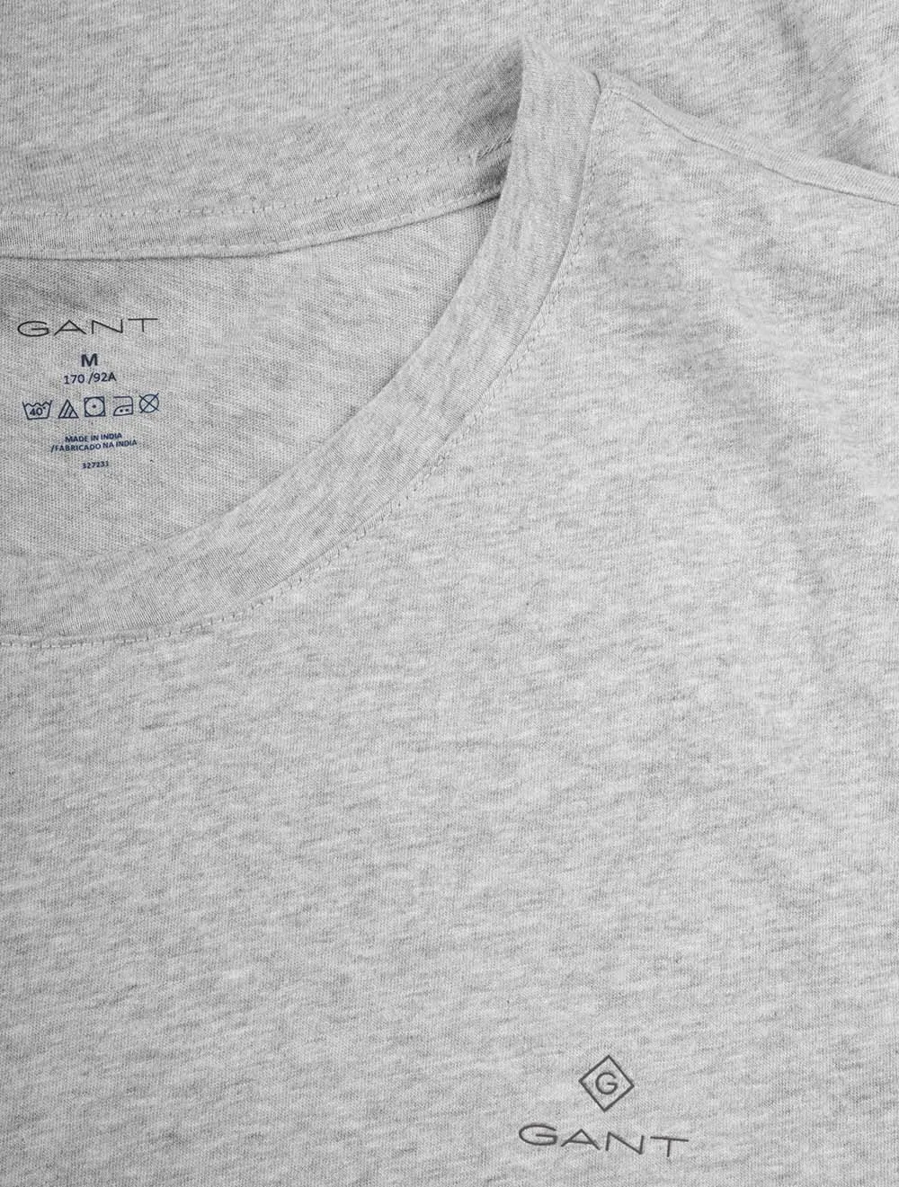 Lot de 2 T-shirts à col rond Bleu marine Gris Blanc