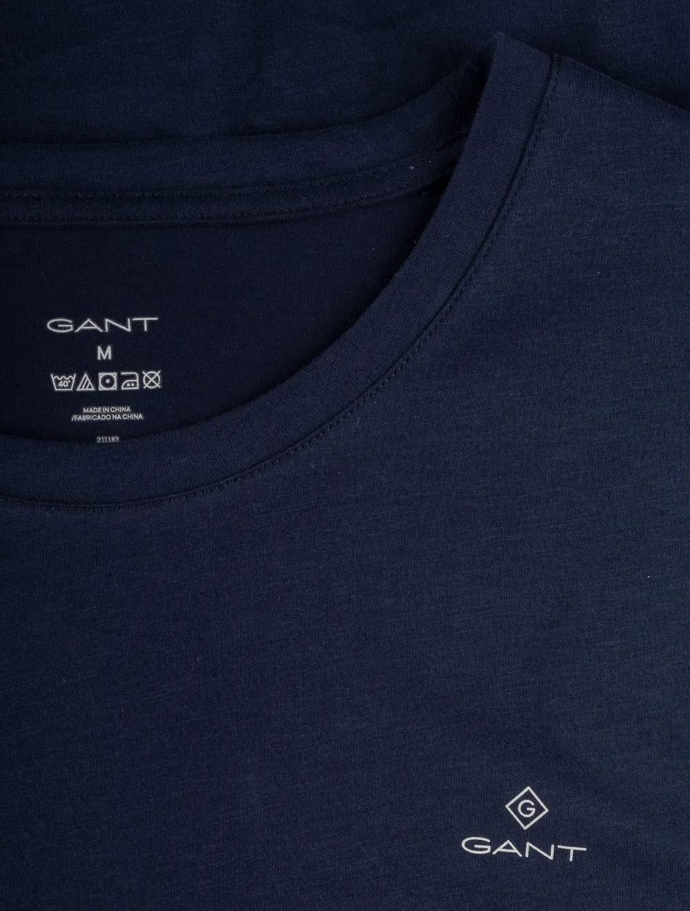 Lot de 2 T-shirts à col rond Bleu marine et Blanc