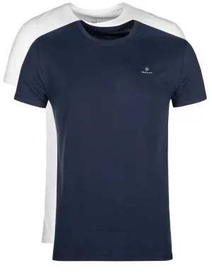 Lot de 2 T-shirts à col rond Bleu marine et Blanc