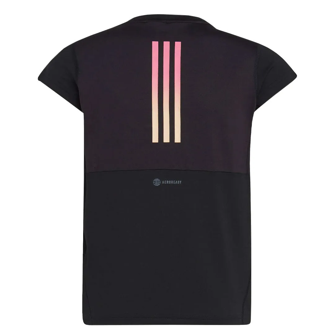 adidas - T-shirt à rayures Train Icons 3 pour filles (Junior) (IC0356)