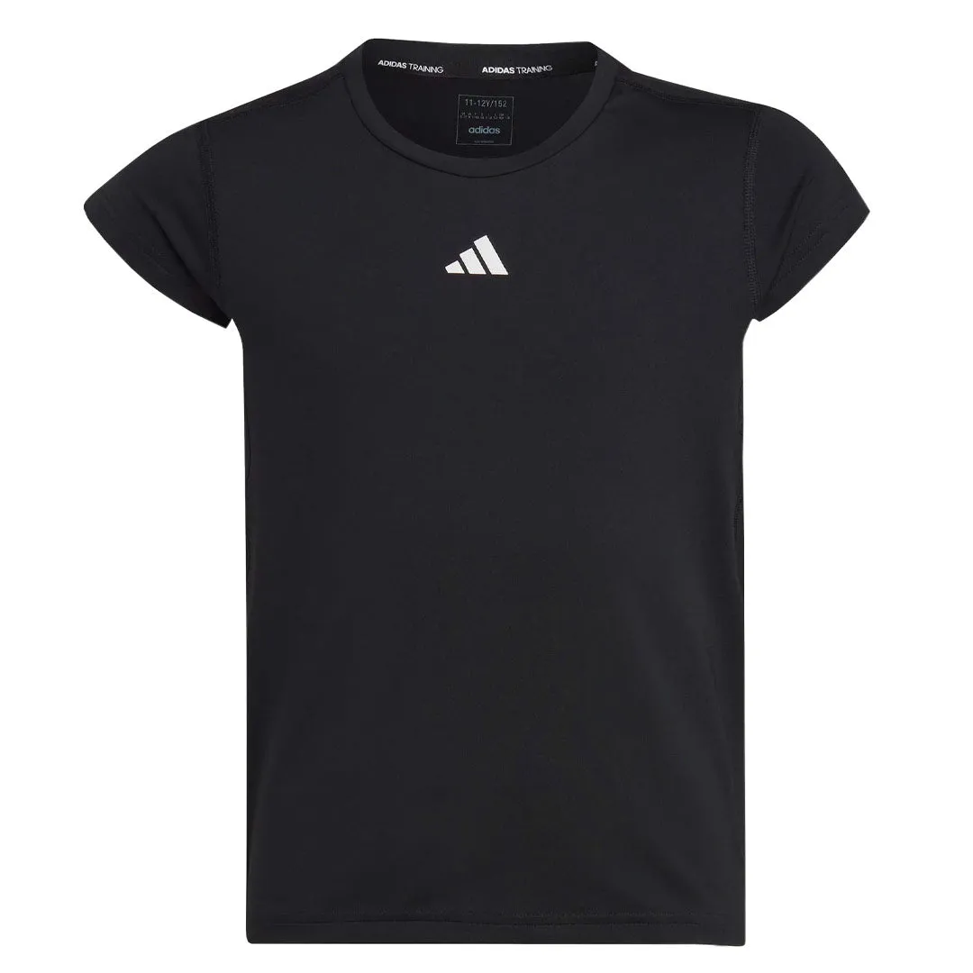 adidas - T-shirt à rayures Train Icons 3 pour filles (Junior) (IC0356)