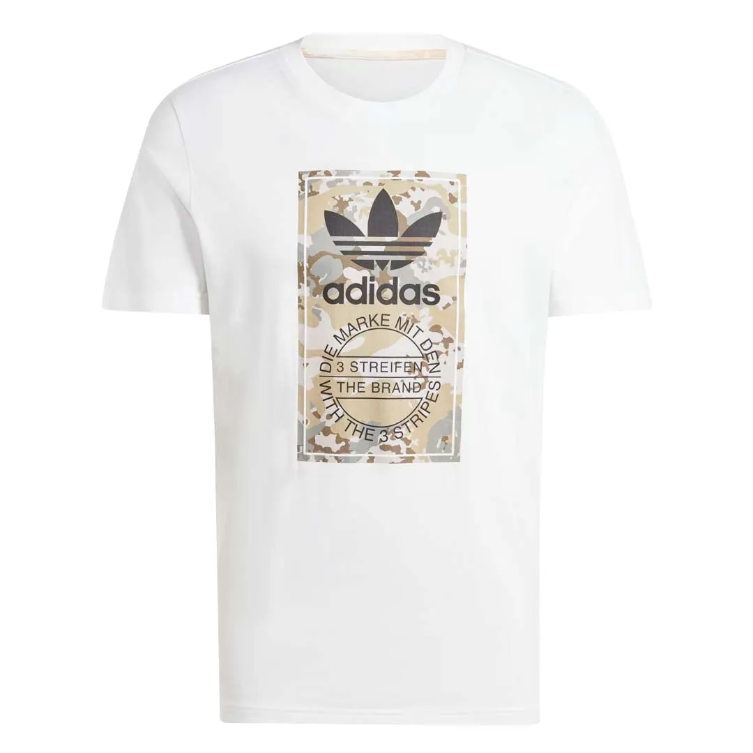 adidas - T-shirt pour homme avec étiquette graphique camouflage sur la languette (IL5119)