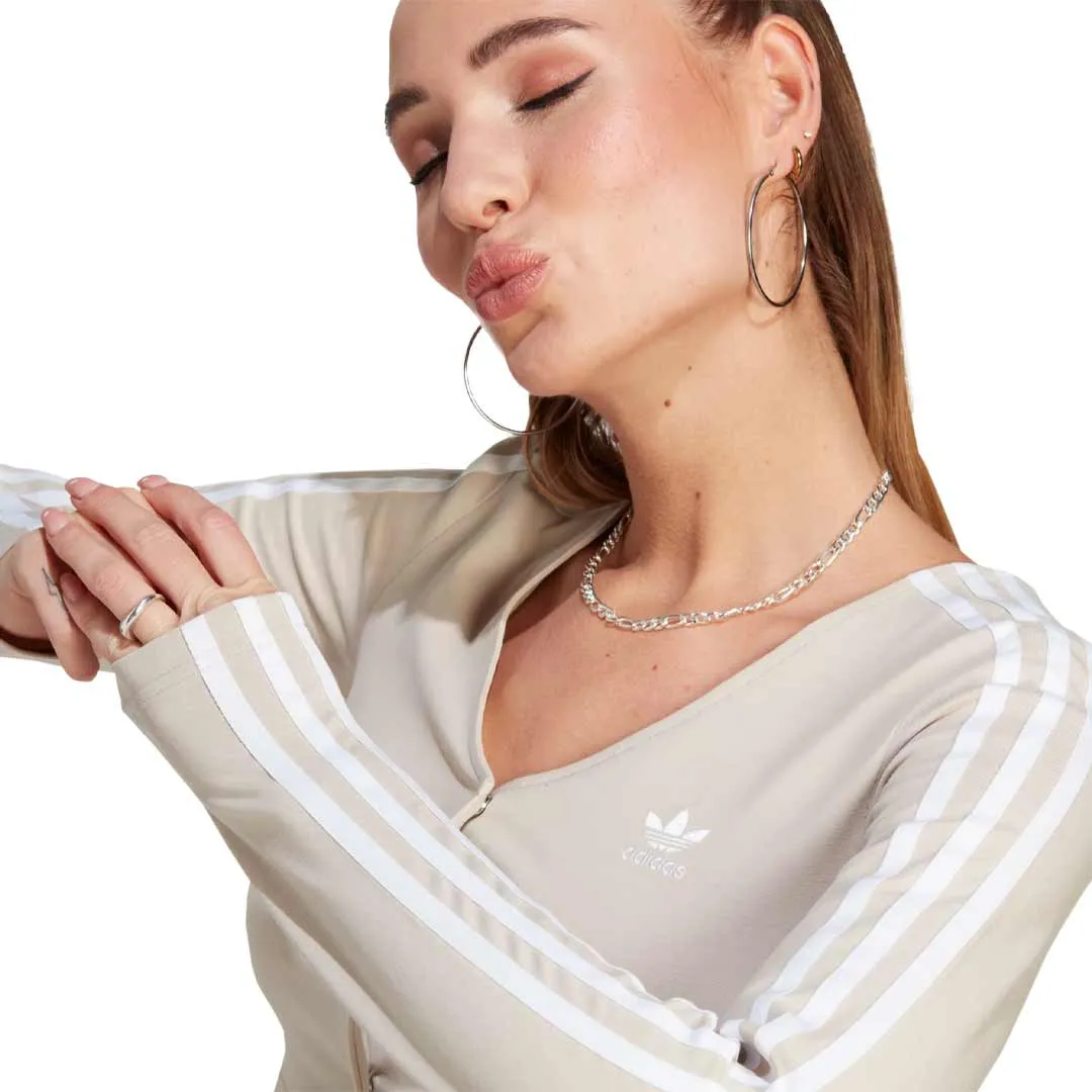 adidas - Chemise à manches longues Adicolor Classics 3 bandes avec boutons pour femme (II0708)