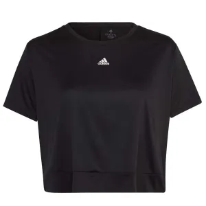 adidas - T-shirt loose crop Aeroready Studio pour femme (Grandes tailles) (HI5984)