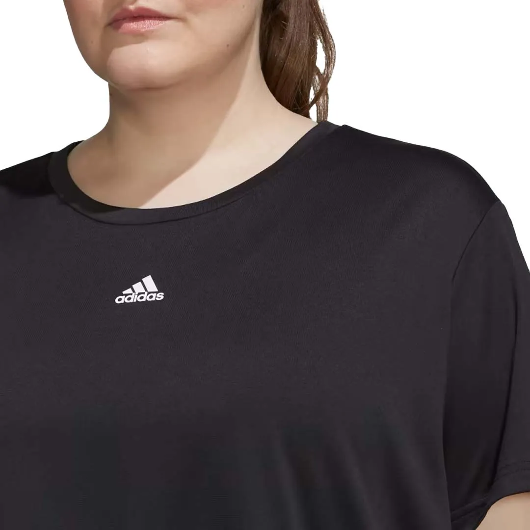 adidas - T-shirt loose crop Aeroready Studio pour femme (Grandes tailles) (HI5984)