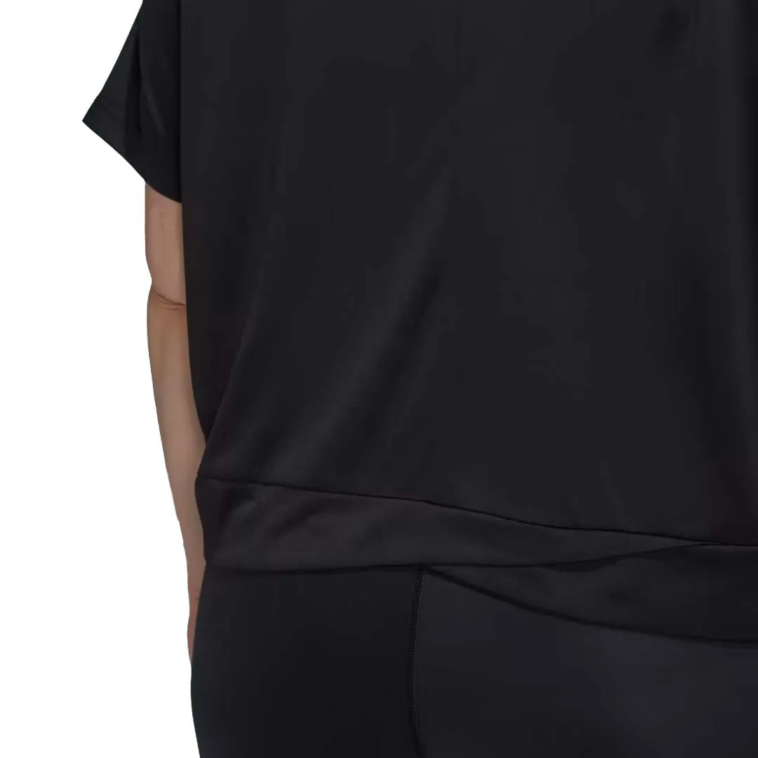 adidas - T-shirt loose crop Aeroready Studio pour femme (Grandes tailles) (HI5984)