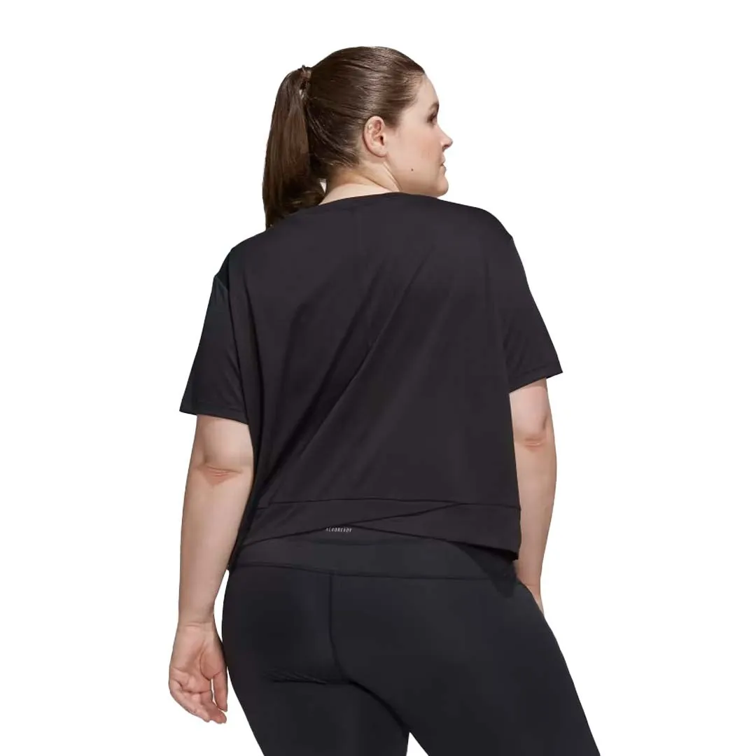 adidas - T-shirt loose crop Aeroready Studio pour femme (Grandes tailles) (HI5984)