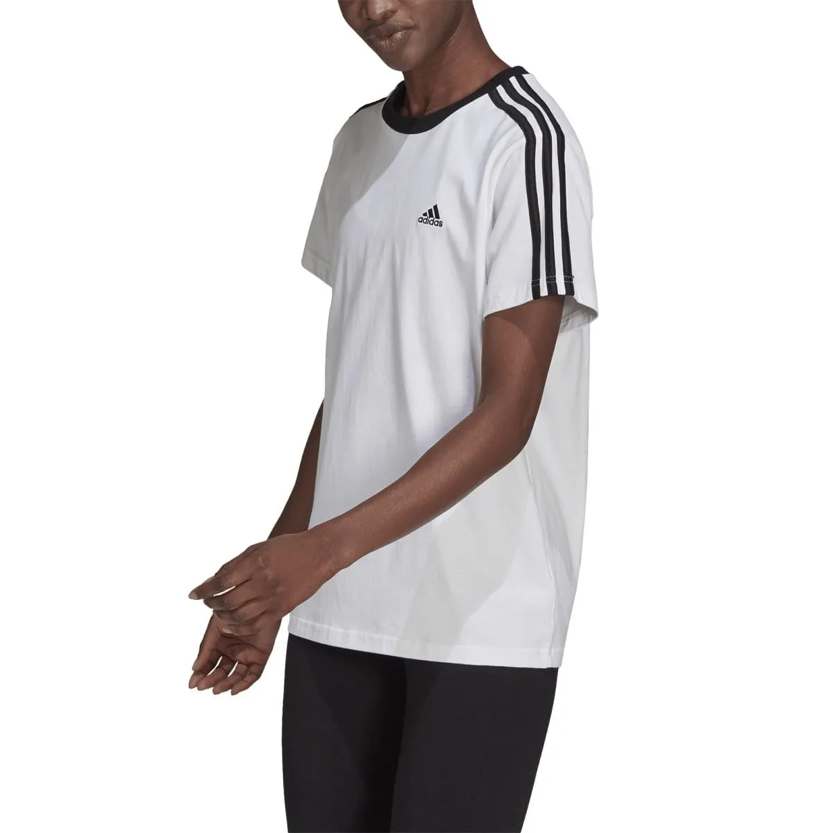 ADIDAS T-SHIRT ESSENTIEL FEMME 3 BANDES BLANC
