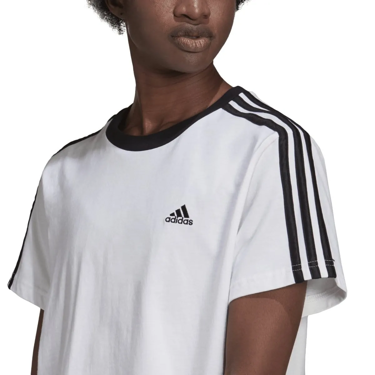 ADIDAS T-SHIRT ESSENTIEL FEMME 3 BANDES BLANC