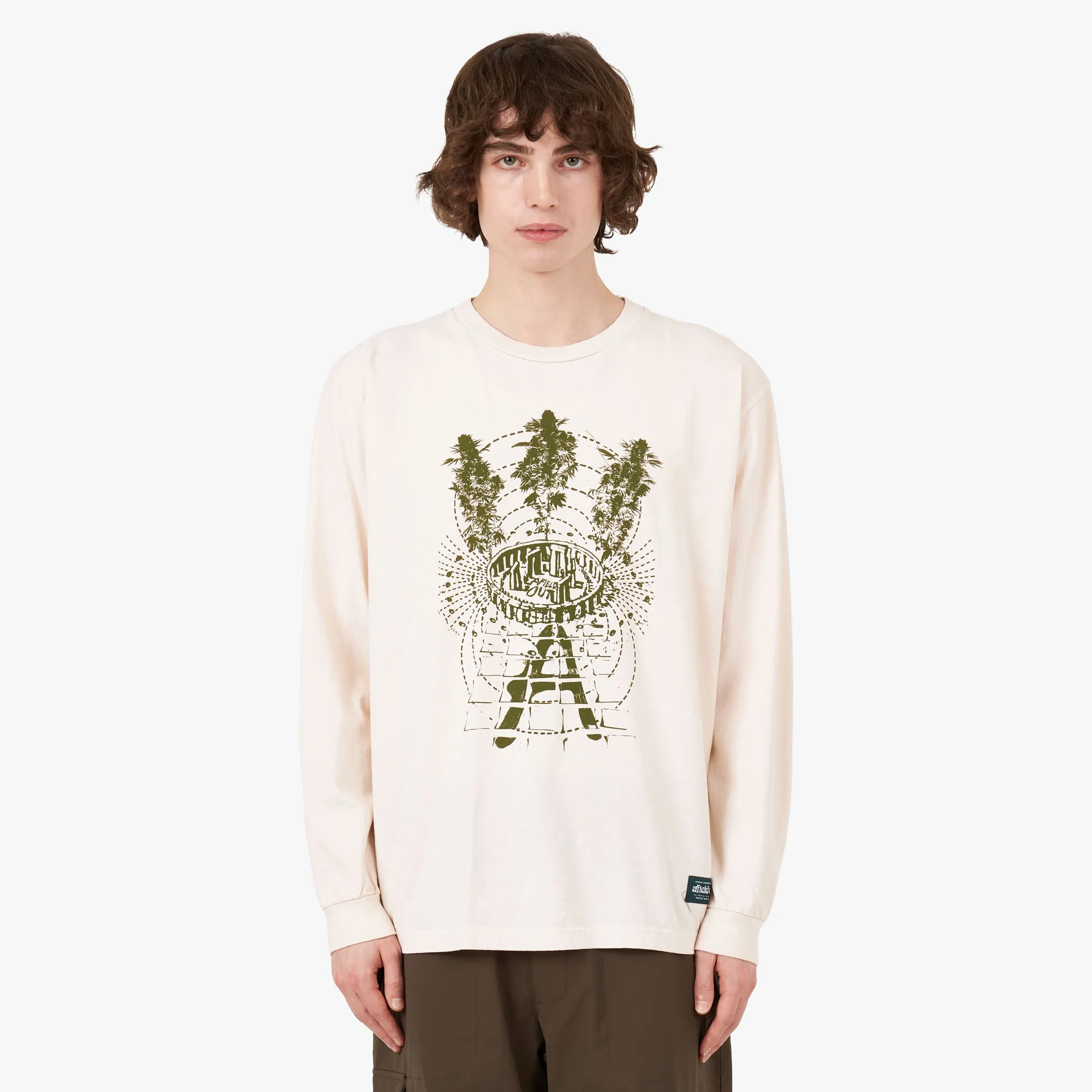 Afield Out T-Shirt Manches Longues en Pierre Couleur Os
