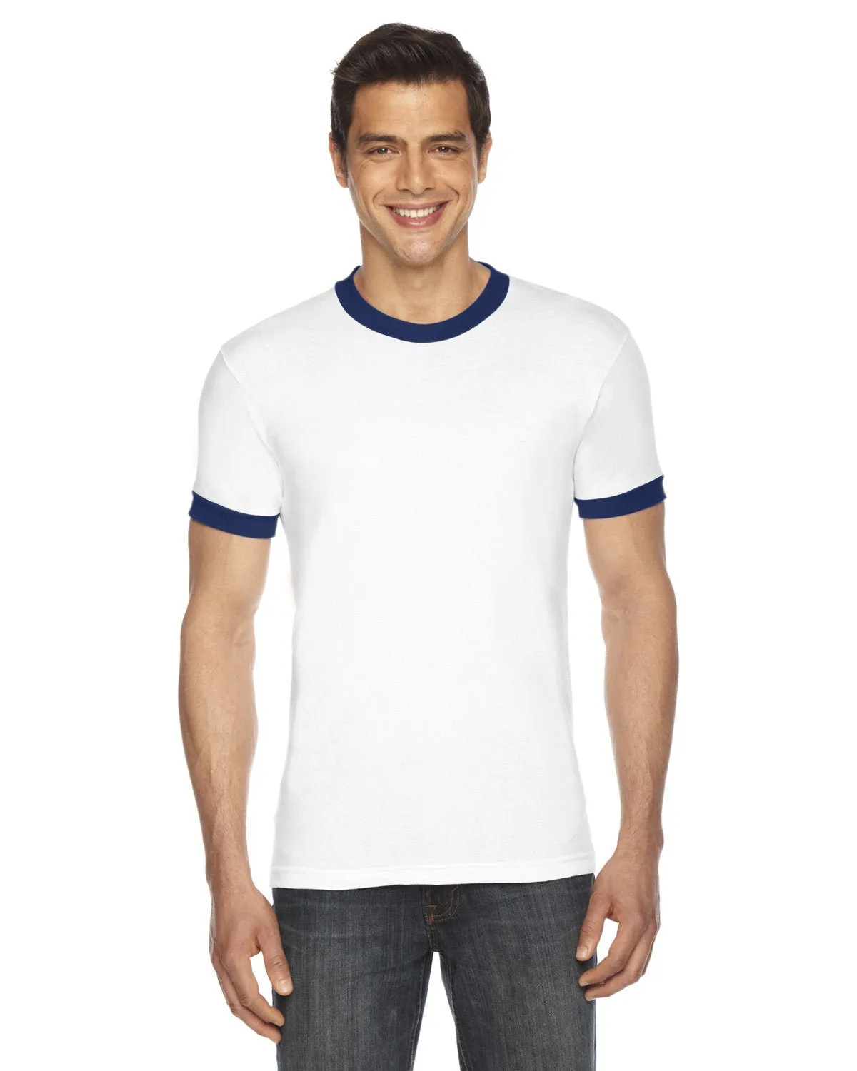 American Apparel BB410W T-shirt à manches courtes unisexe en poly-coton avec bordure contrastée