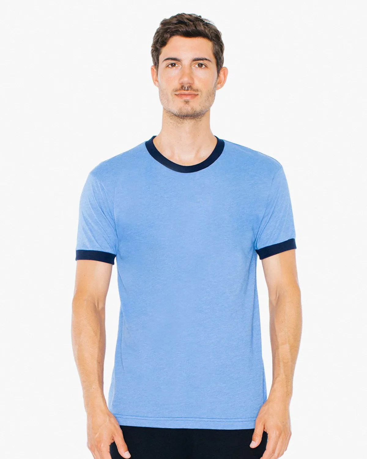 American Apparel BB410W T-shirt à manches courtes unisexe en poly-coton avec bordure contrastée