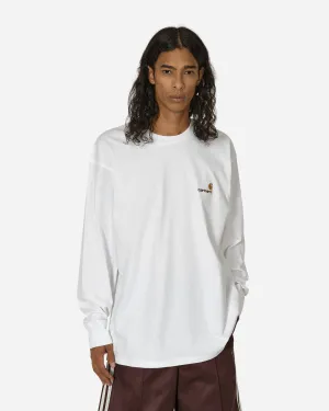 T-shirt manches longues American Script Blanc