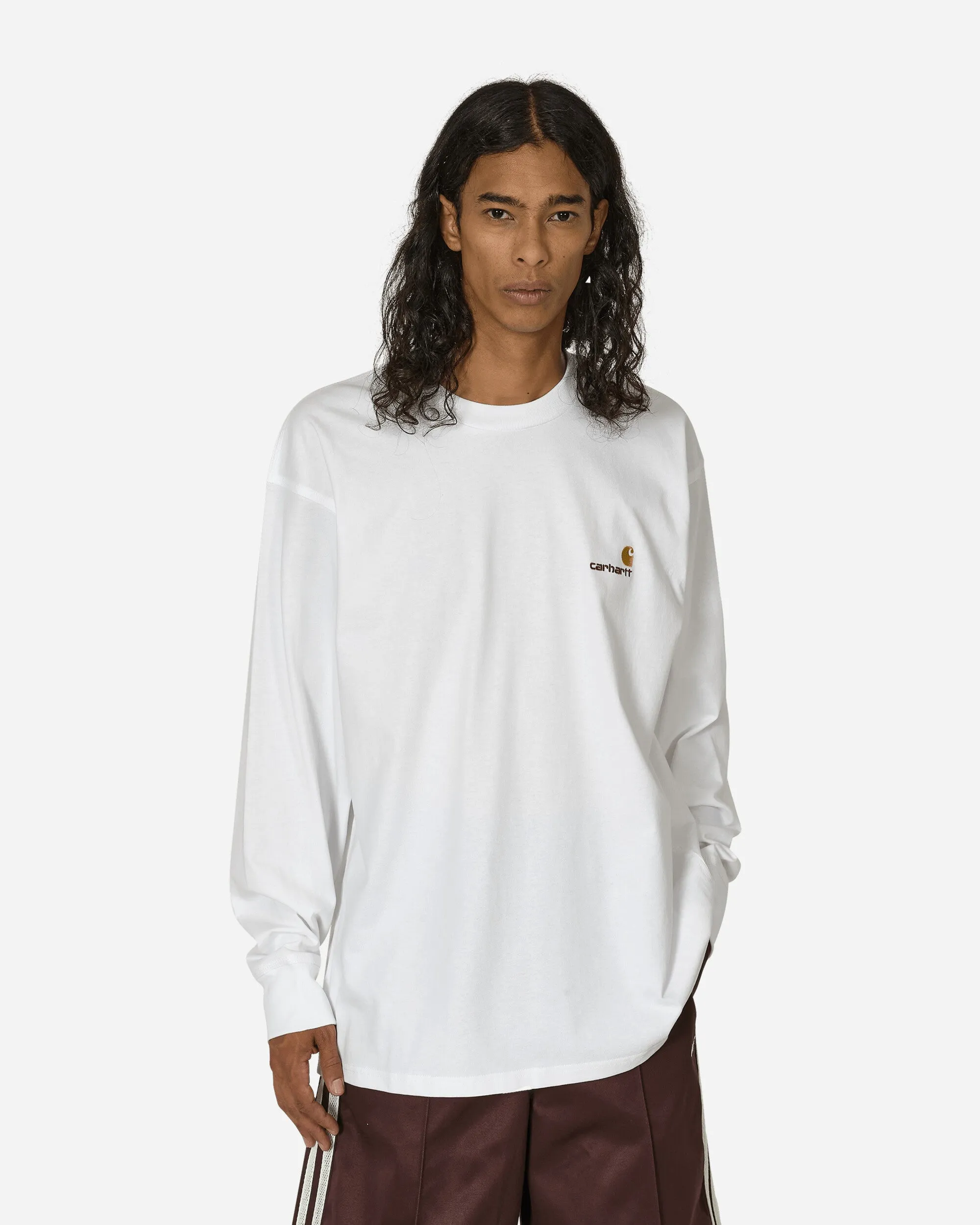 T-shirt manches longues American Script Blanc