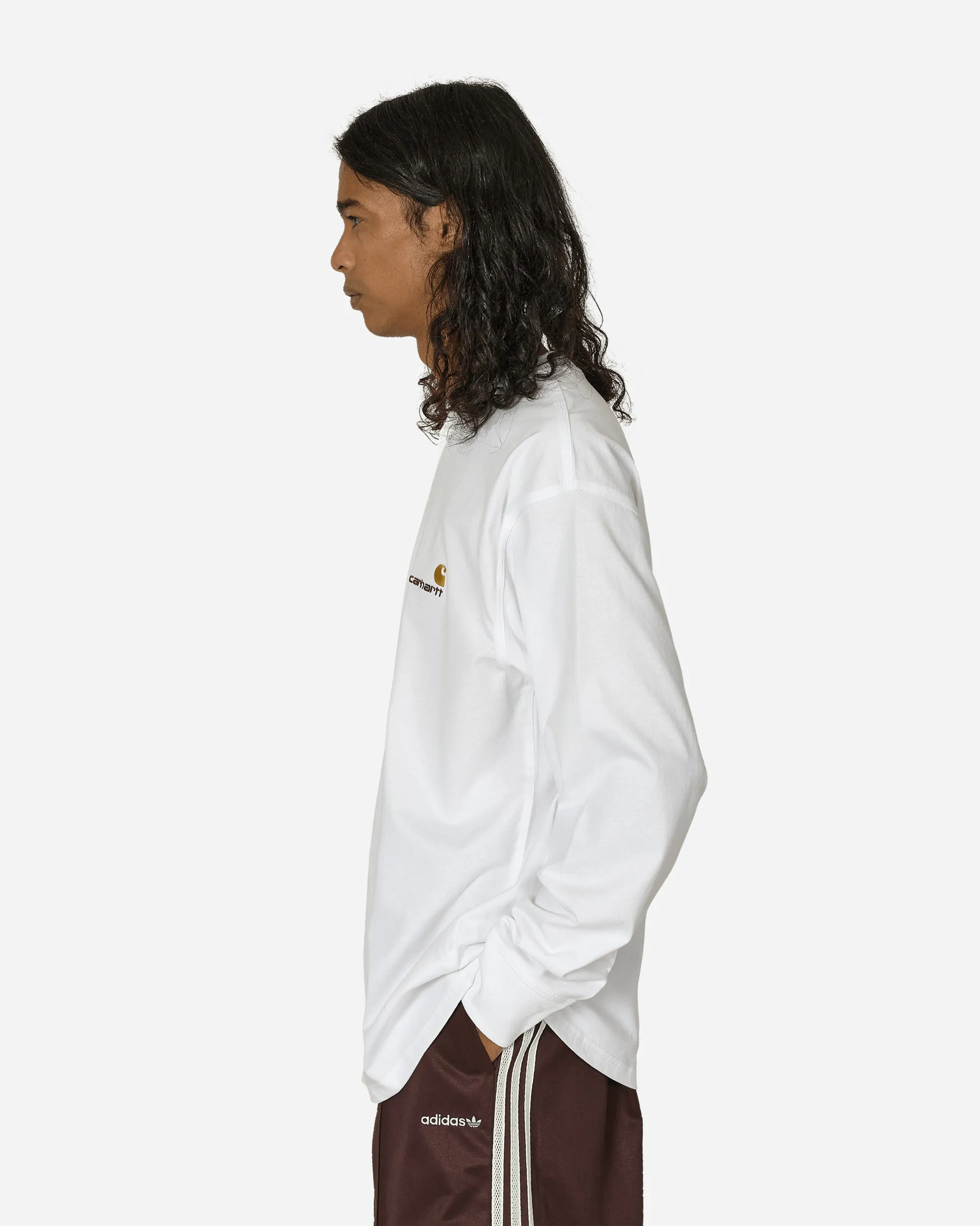 T-shirt manches longues American Script Blanc