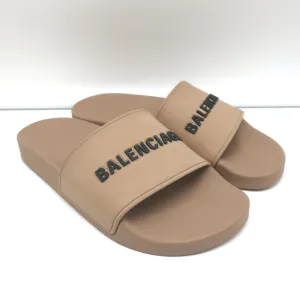 Sandales Balenciaga Logo Pool à enfiler taille 37 beige