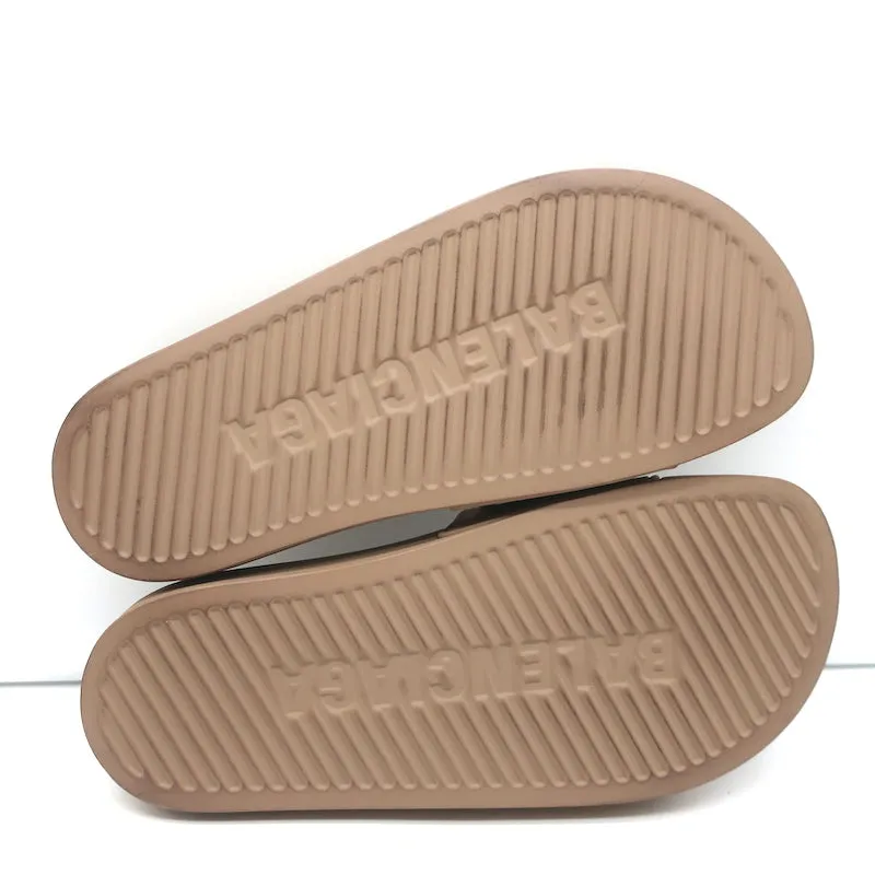 Sandales Balenciaga Logo Pool à enfiler taille 37 beige