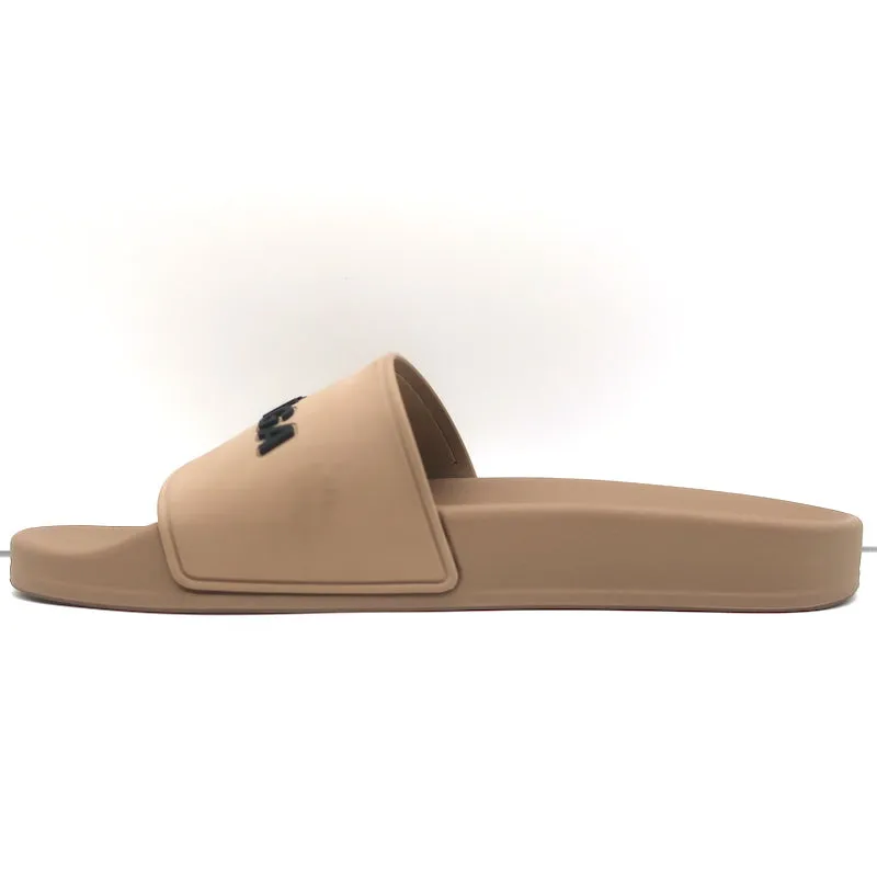 Sandales Balenciaga Logo Pool à enfiler taille 37 beige
