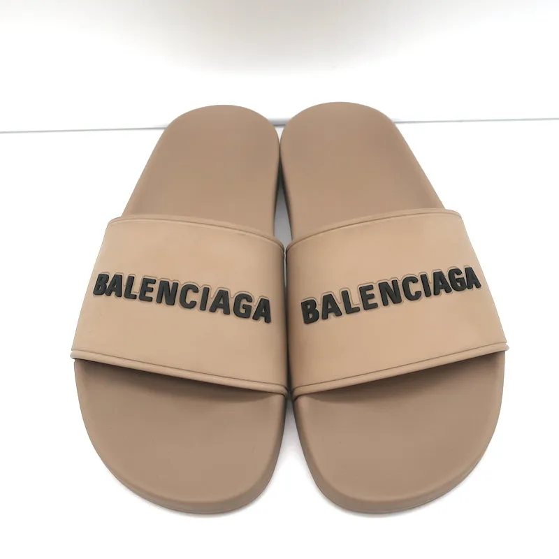 Sandales Balenciaga Logo Pool à enfiler taille 37 beige