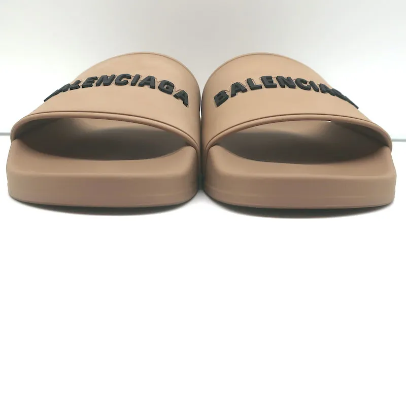 Sandales Balenciaga Logo Pool à enfiler taille 37 beige