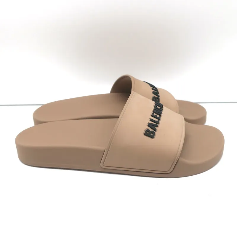 Sandales Balenciaga Logo Pool à enfiler taille 37 beige