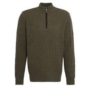 Pull en maille demi-zip Barbour Ramsden Vert lierre