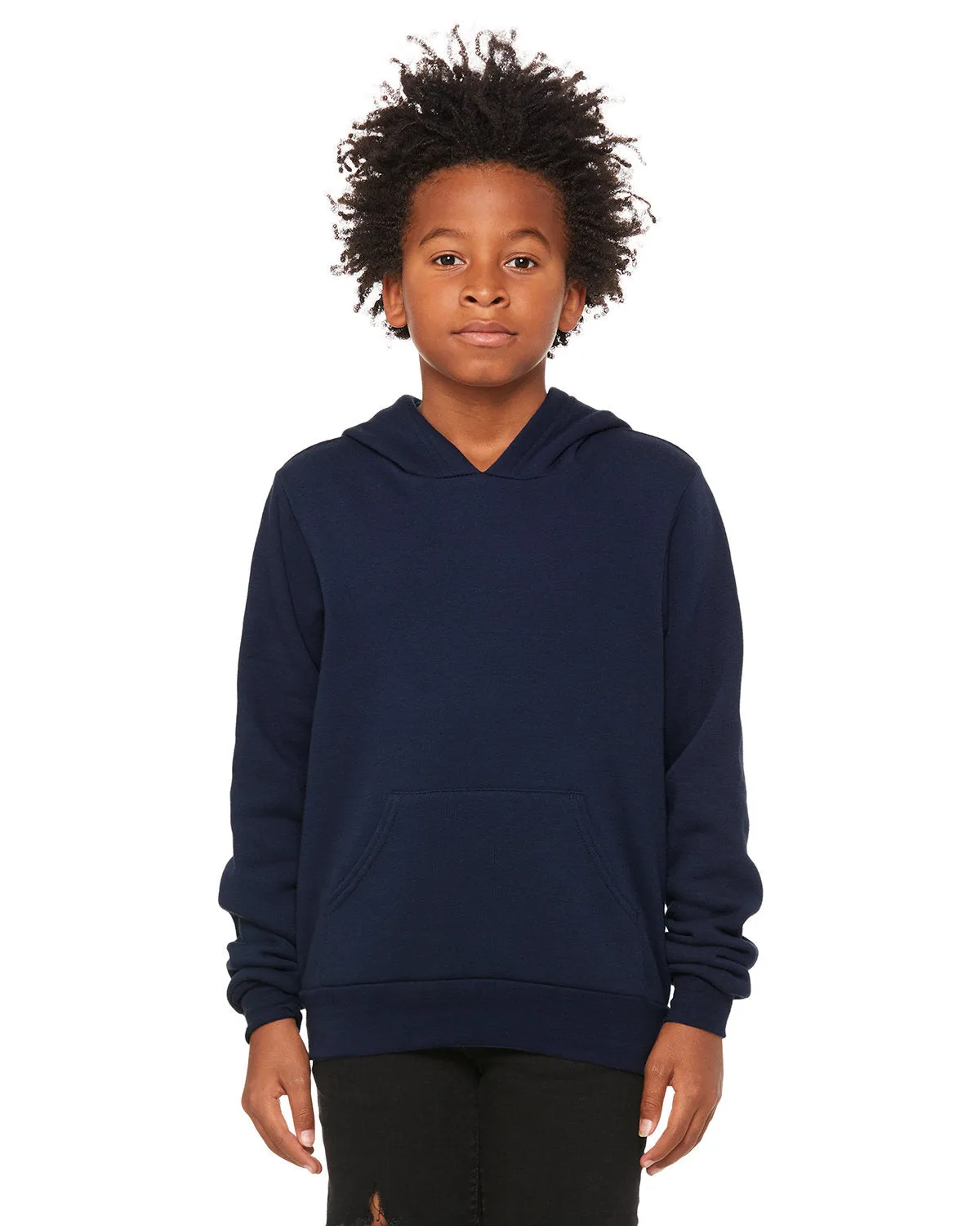 Bella   Canvas 3719Y Youth Sponge Fleece Pullover Hooded Sweatshirt