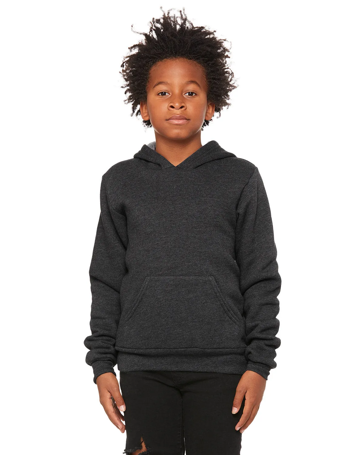 Bella   Canvas 3719Y Youth Sponge Fleece Pullover Hooded Sweatshirt