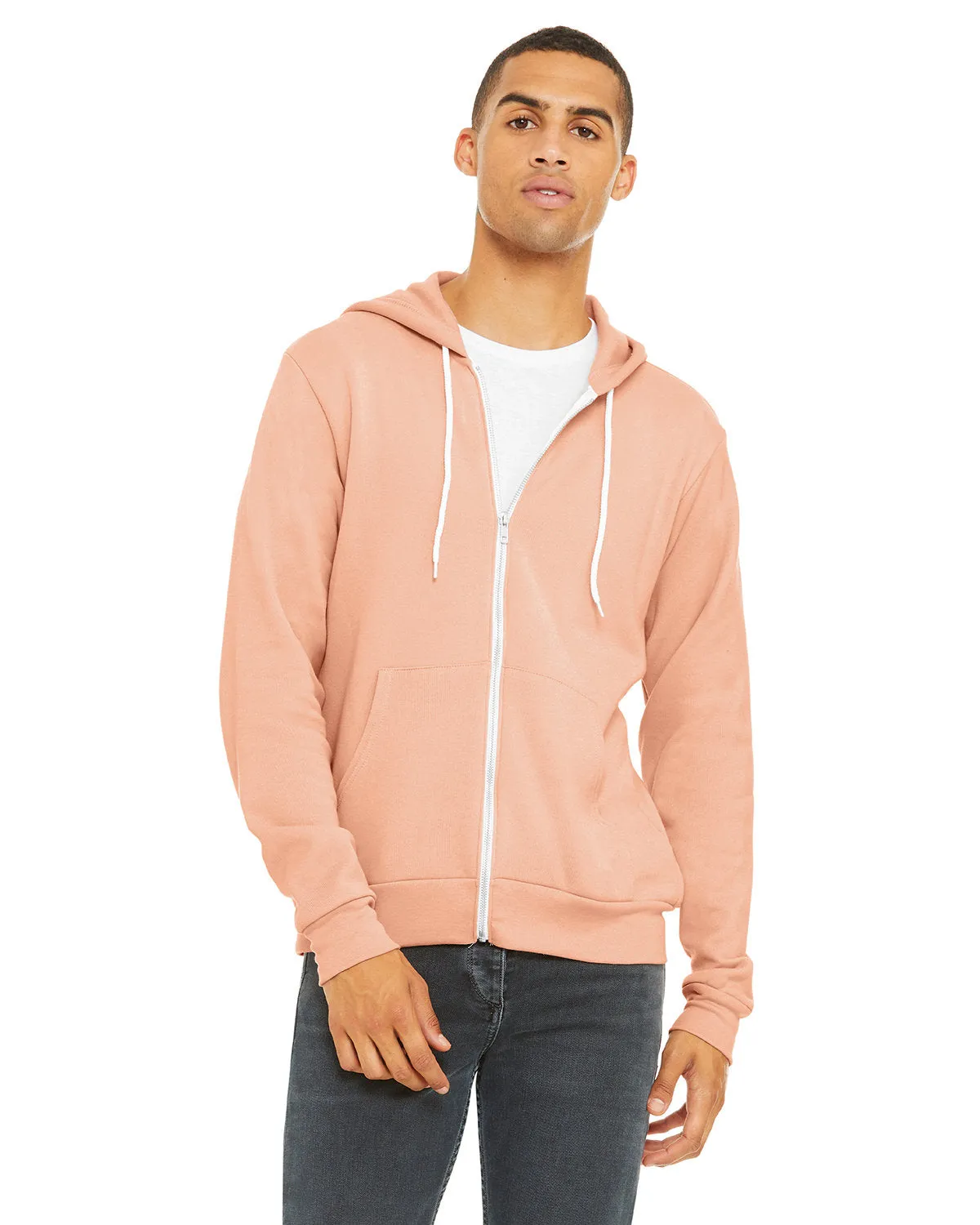 Bella   Canvas 3739 Sweat à capuche unisexe en polaire poly-coton avec fermeture éclair complète