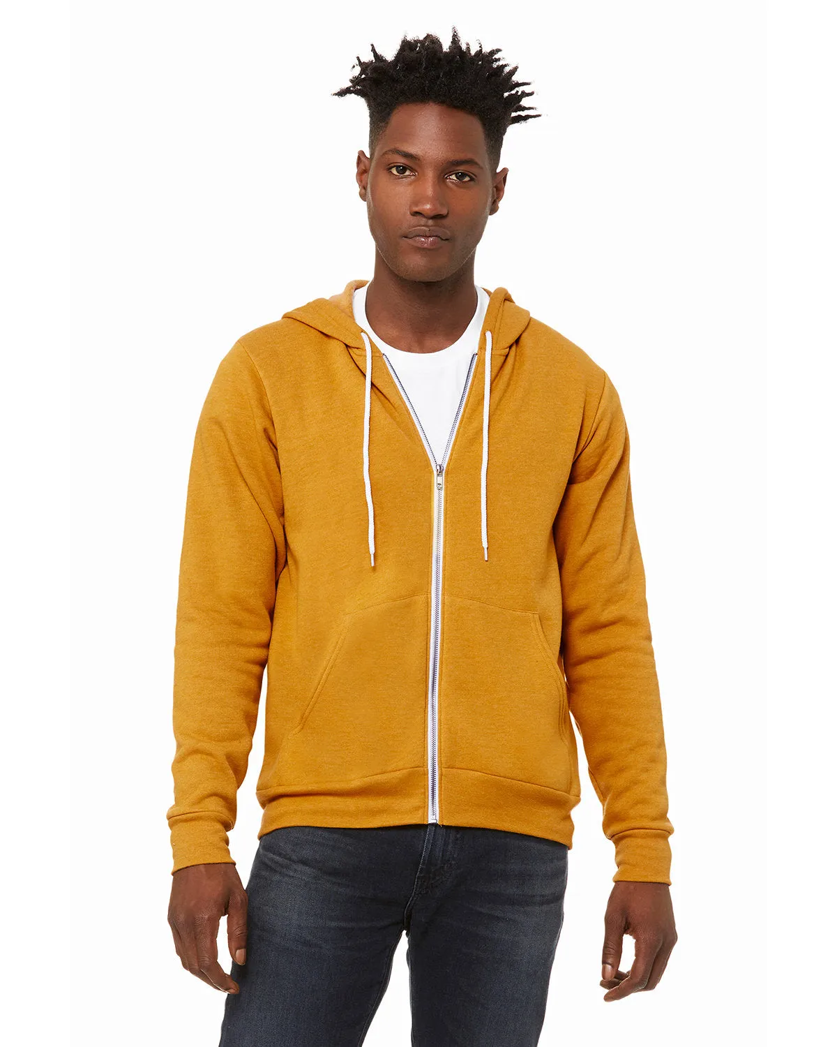 Bella   Canvas 3739 Sweat à capuche unisexe en polaire poly-coton avec fermeture éclair complète