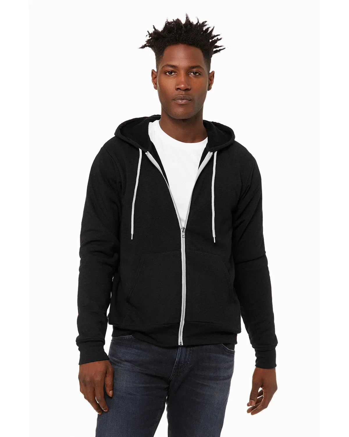 Bella   Canvas 3739 Sweat à capuche unisexe en polaire poly-coton avec fermeture éclair complète