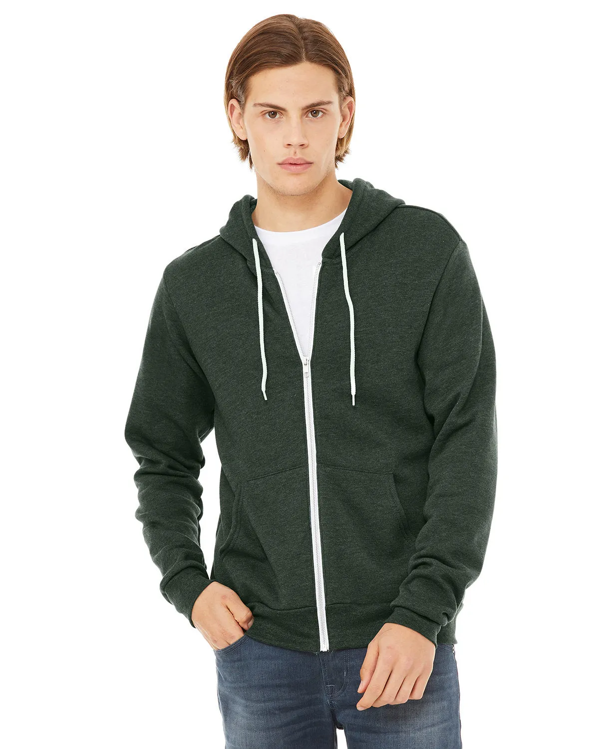 Bella   Canvas 3739 Sweat à capuche unisexe en polaire poly-coton avec fermeture éclair complète