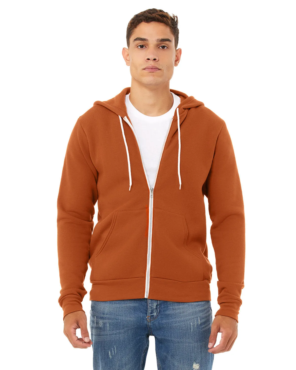Bella   Canvas 3739 Sweat à capuche unisexe en polaire poly-coton avec fermeture éclair complète