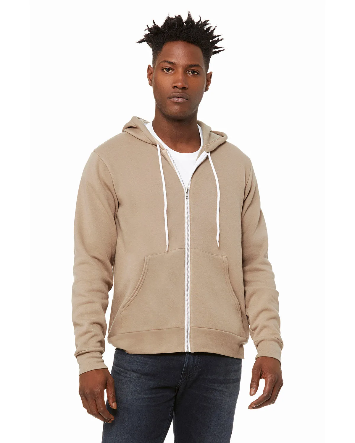 Bella   Canvas 3739 Sweat à capuche unisexe en polaire poly-coton avec fermeture éclair complète