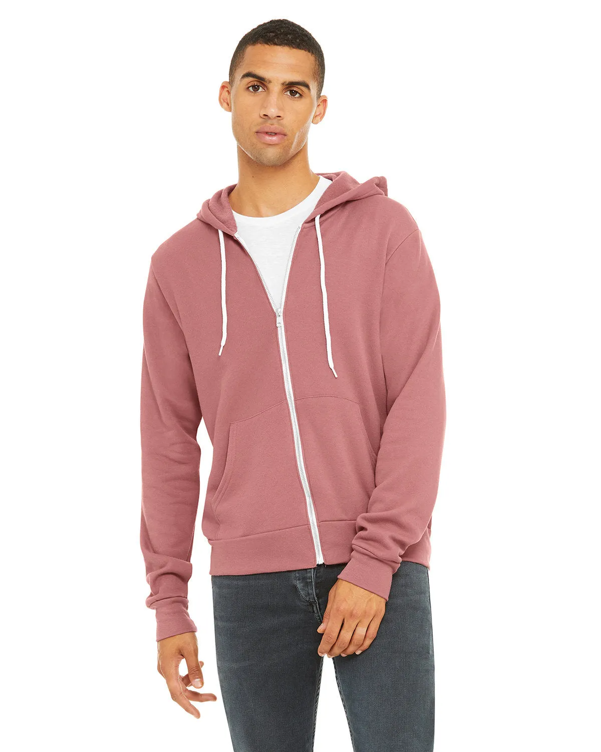 Bella   Canvas 3739 Sweat à capuche unisexe en polaire poly-coton avec fermeture éclair complète