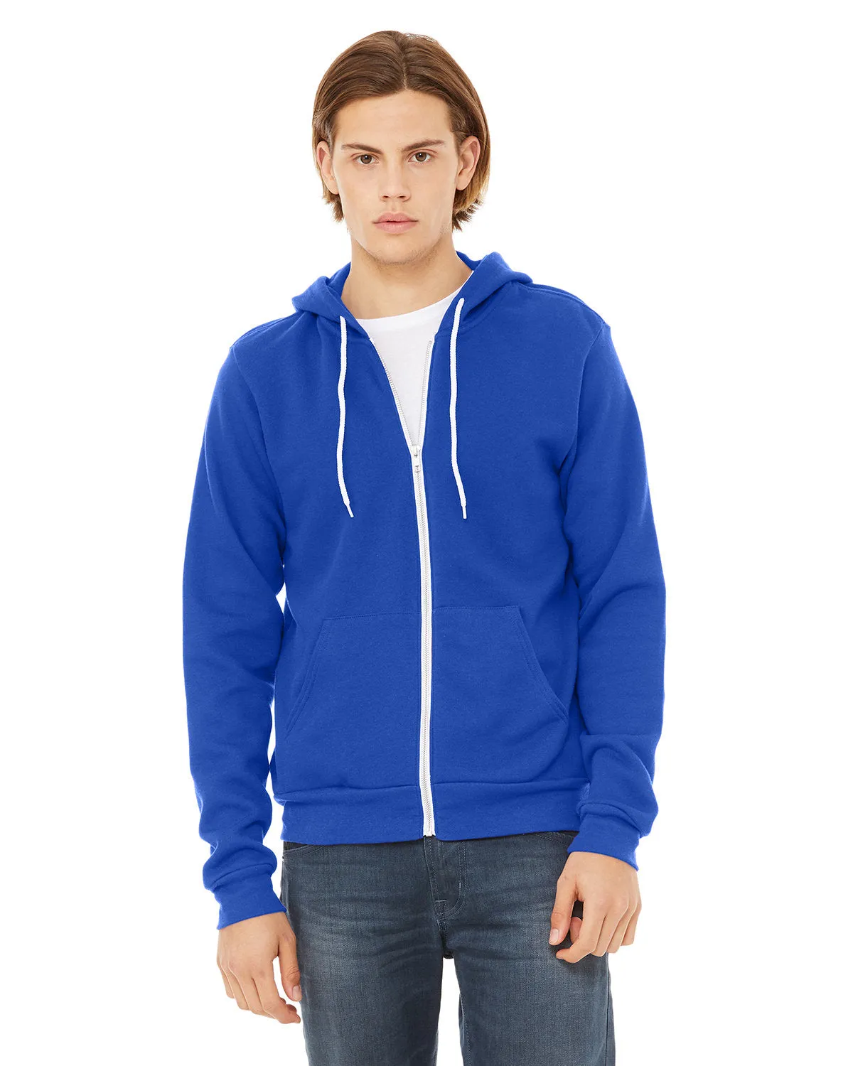 Bella   Canvas 3739 Sweat à capuche unisexe en polaire poly-coton avec fermeture éclair complète