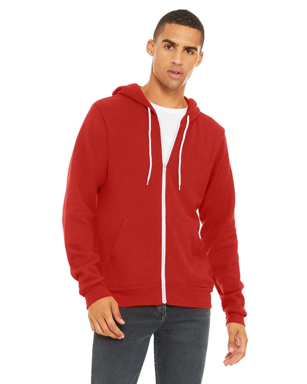 Bella   Canvas 3739 Sweat à capuche unisexe en polaire poly-coton avec fermeture éclair complète