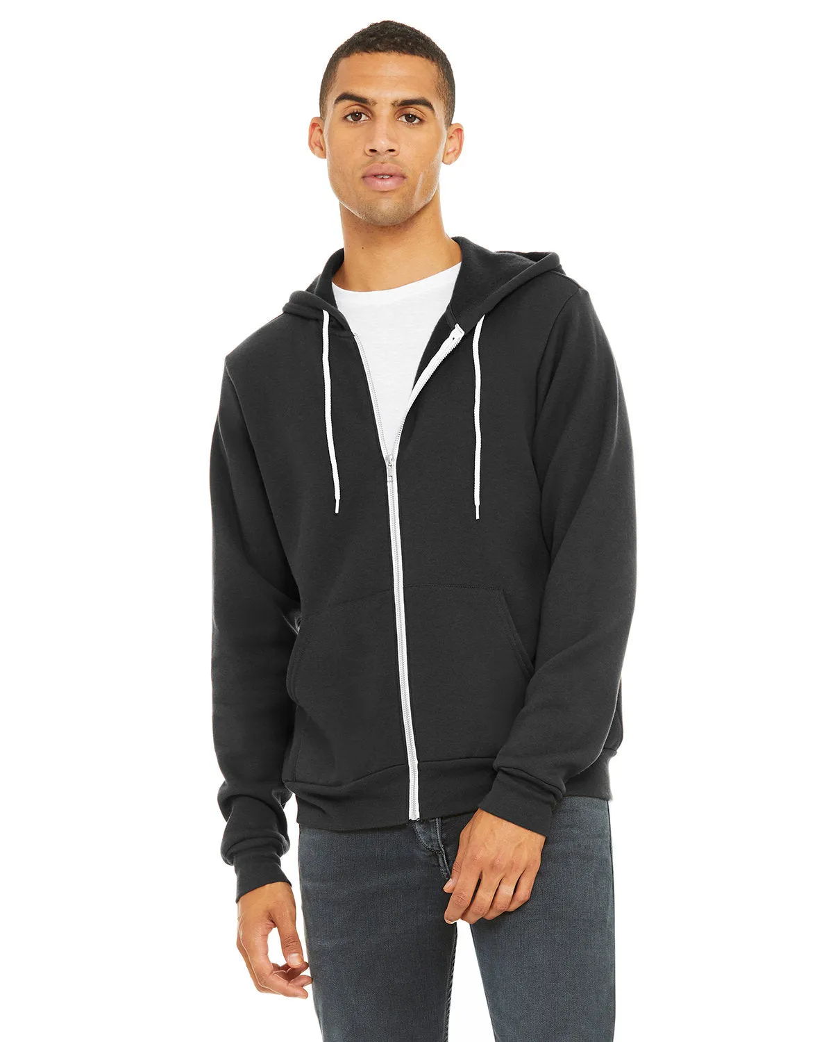 Bella   Canvas 3739 Sweat à capuche unisexe en polaire poly-coton avec fermeture éclair complète