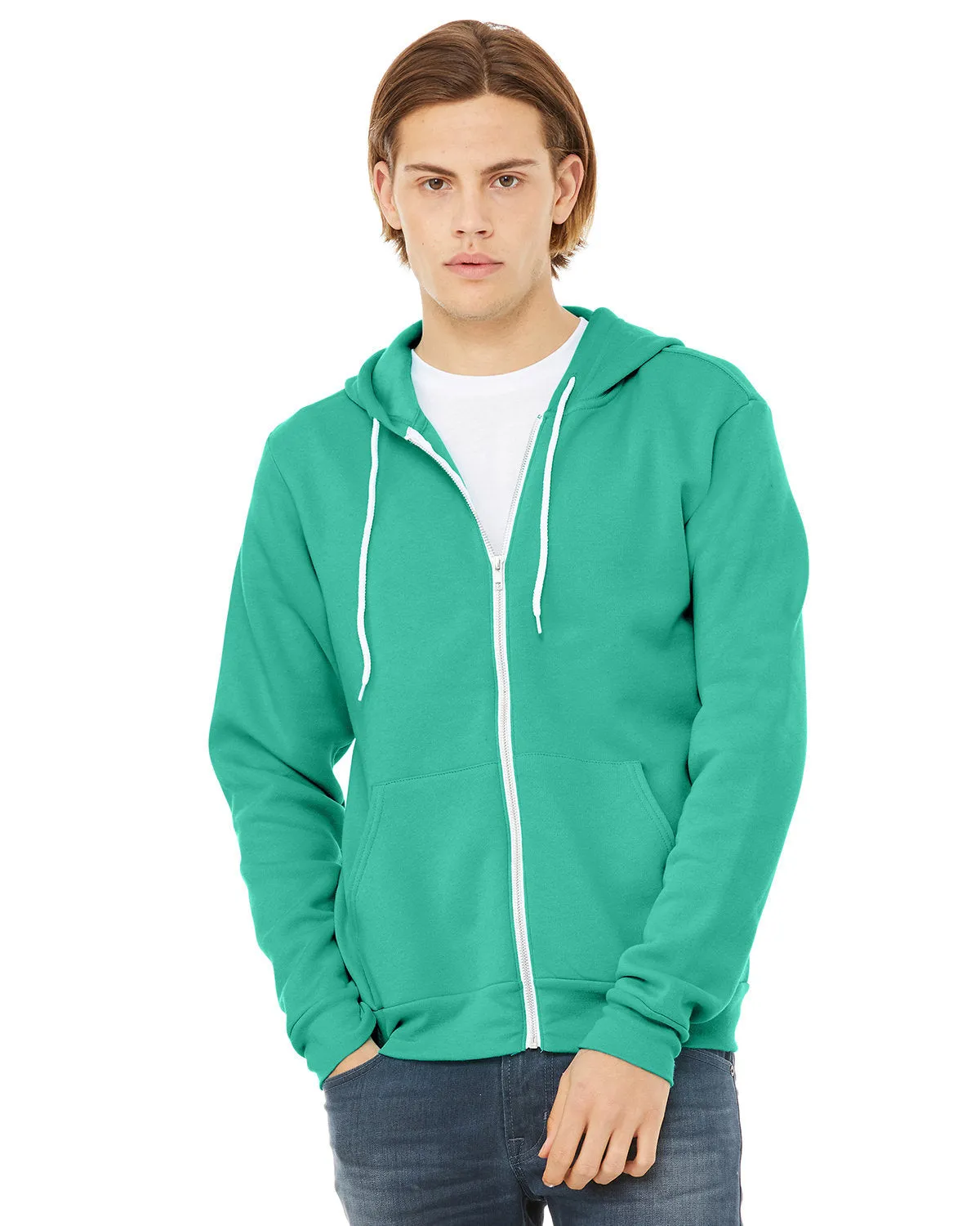 Bella   Canvas 3739 Sweat à capuche unisexe en polaire poly-coton avec fermeture éclair complète