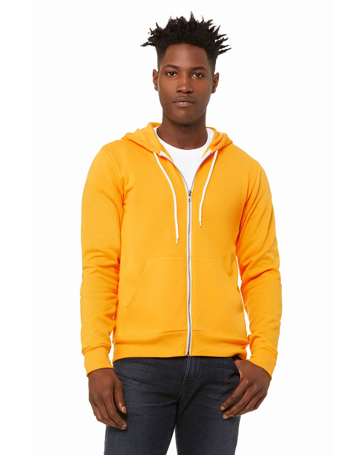 Bella   Canvas 3739 Sweat à capuche unisexe en polaire poly-coton avec fermeture éclair complète