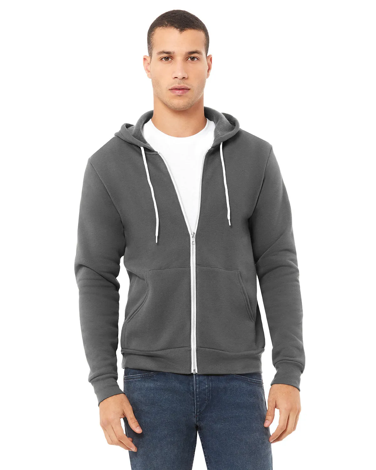 Bella   Canvas 3739 Sweat à capuche unisexe en polaire poly-coton avec fermeture éclair complète