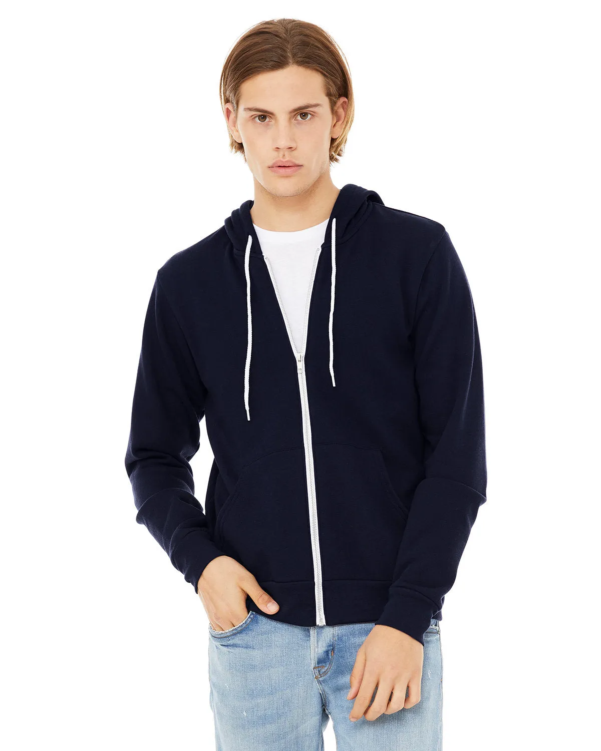 Bella   Canvas 3739 Sweat à capuche unisexe en polaire poly-coton avec fermeture éclair complète