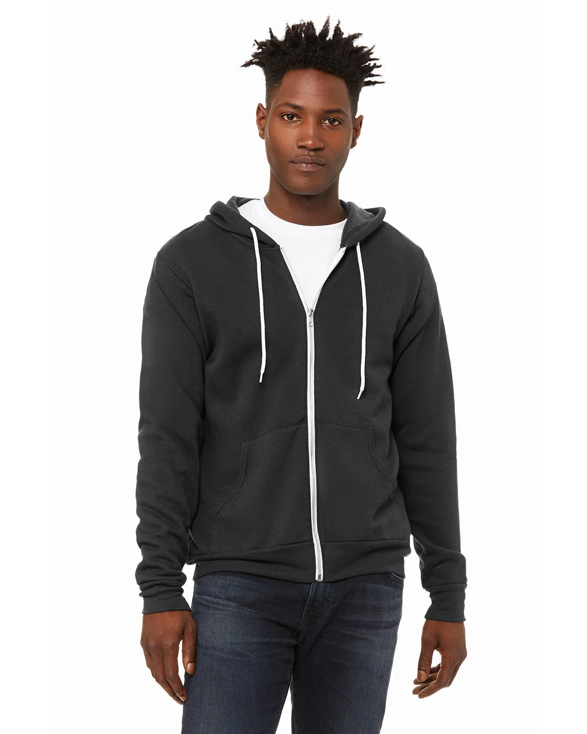 Bella   Canvas 3739 Sweat à capuche unisexe en polaire poly-coton avec fermeture éclair complète