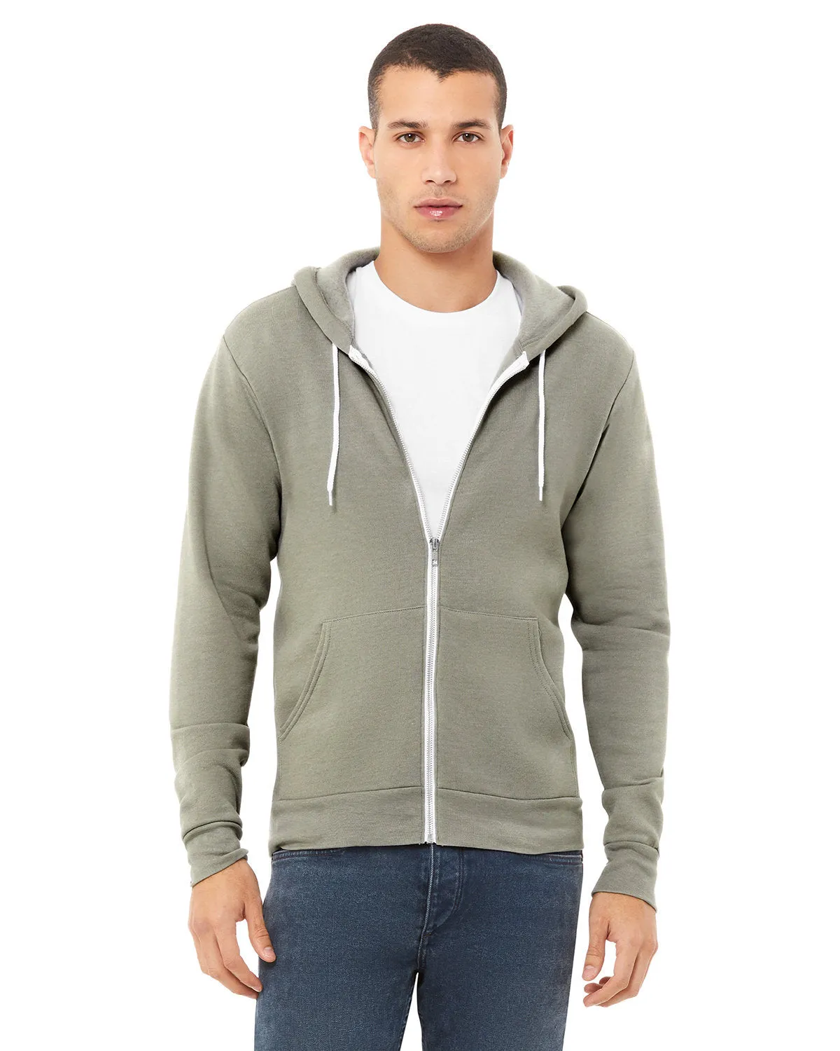 Bella   Canvas 3739 Sweat à capuche unisexe en polaire poly-coton avec fermeture éclair complète