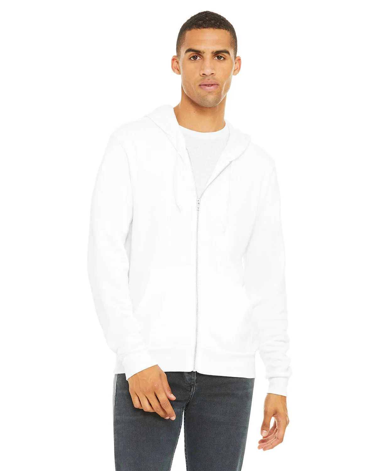 Bella   Canvas 3739 Sweat à capuche unisexe en polaire poly-coton avec fermeture éclair complète