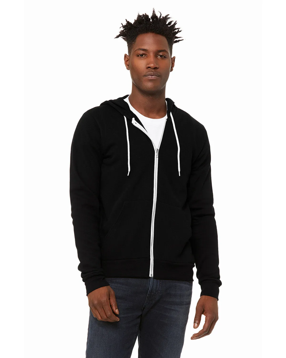 Bella   Canvas 3739 Sweat à capuche unisexe en polaire poly-coton avec fermeture éclair complète