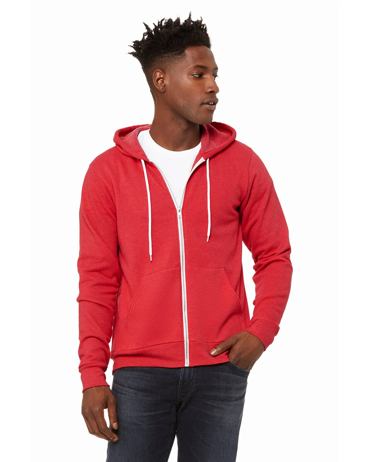 Bella   Canvas 3739 Sweat à capuche unisexe en polaire poly-coton avec fermeture éclair complète
