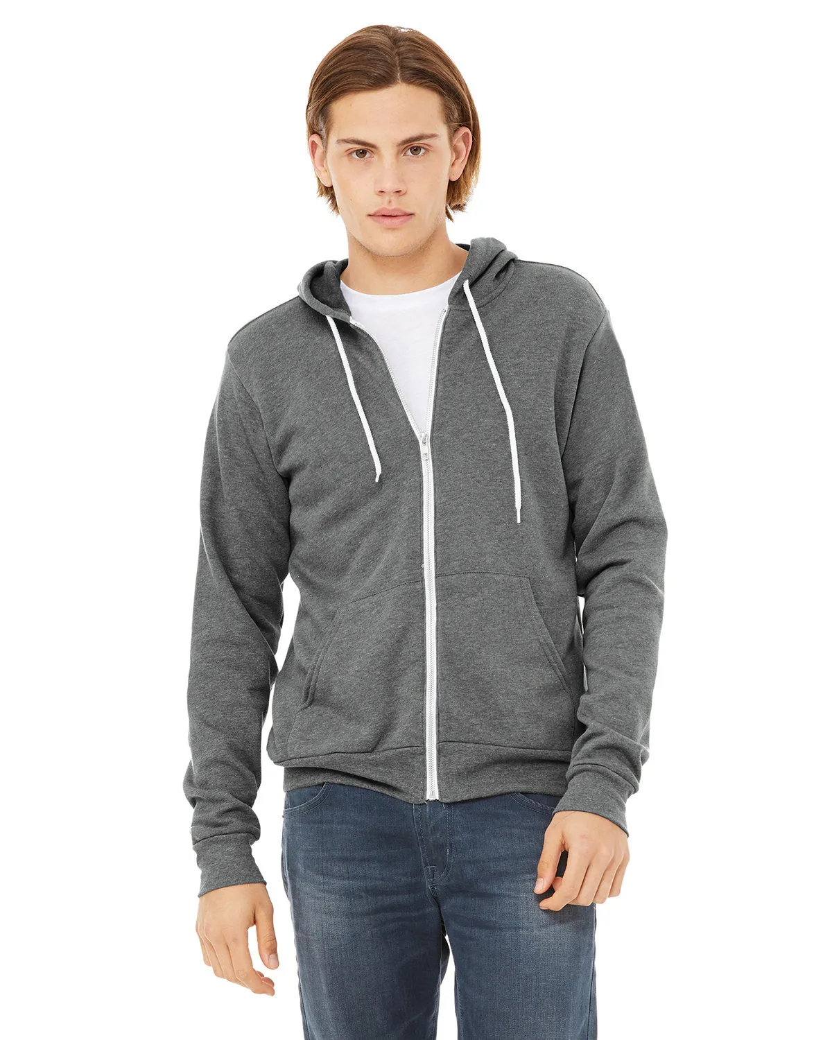 Bella   Canvas 3739 Sweat à capuche unisexe en polaire poly-coton avec fermeture éclair complète