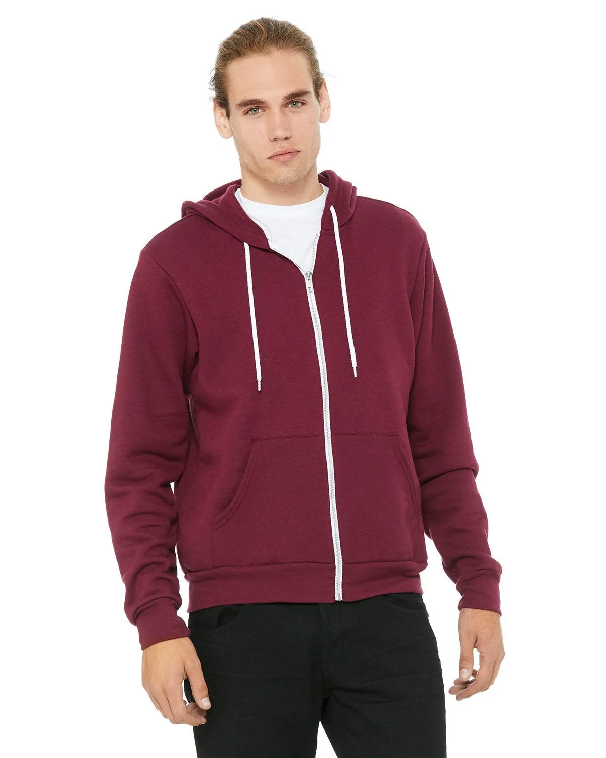 Bella   Canvas 3739 Sweat à capuche unisexe en polaire poly-coton avec fermeture éclair complète