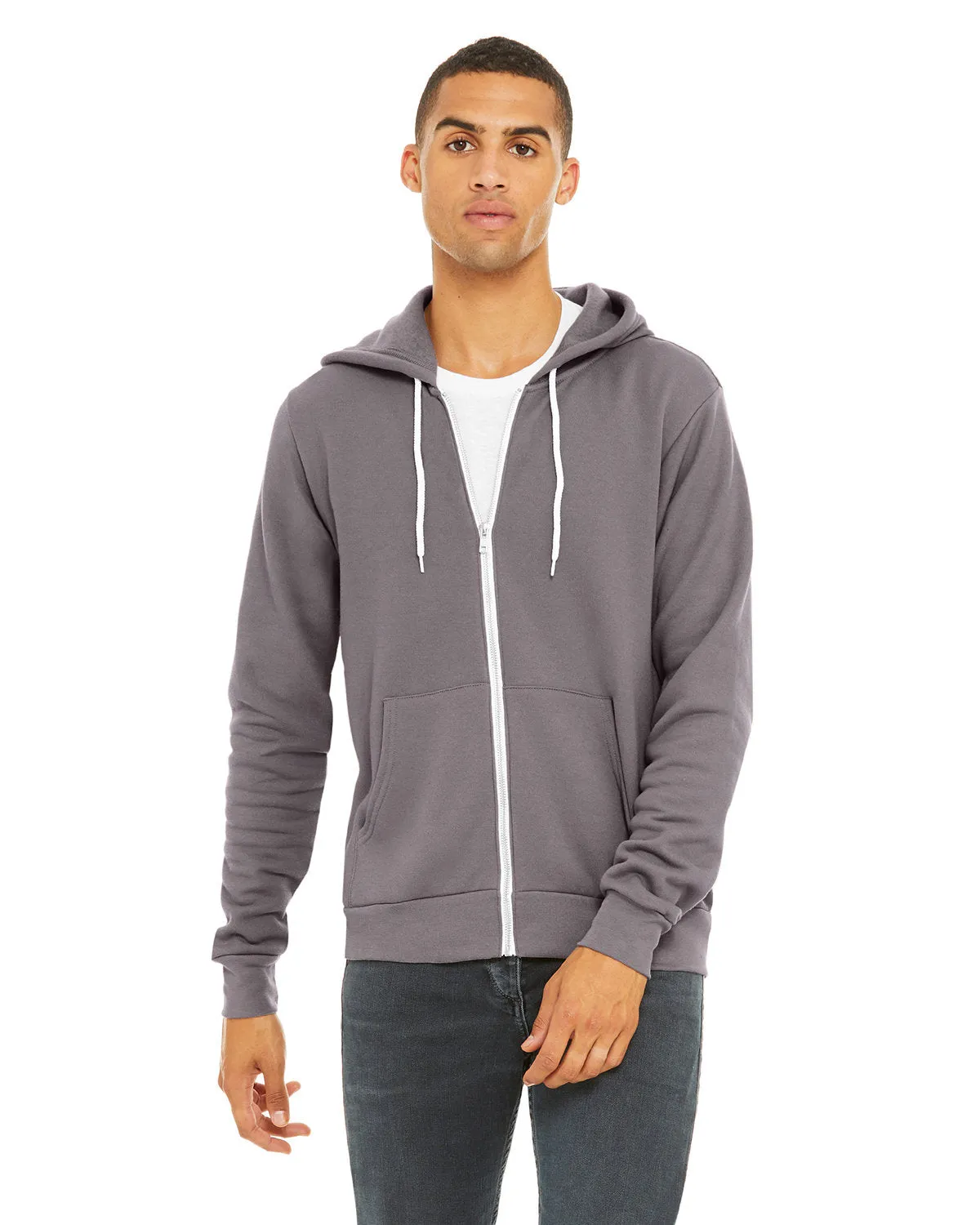Bella   Canvas 3739 Sweat à capuche unisexe en polaire poly-coton avec fermeture éclair complète